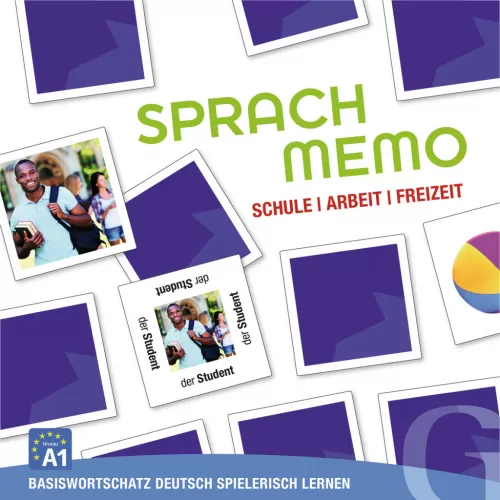 SPRACHMEMO Schule, Arbeit, Freizeit Sprachspiel Basiswortschatz Deutsch spielerisch lernen
