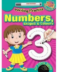 Writing Practice For Little Hands Numbers, Shapes and Colours  (with w/board marker pen)